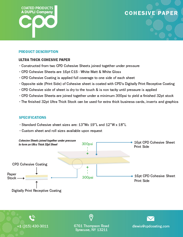 Cohesives Sell Sheet